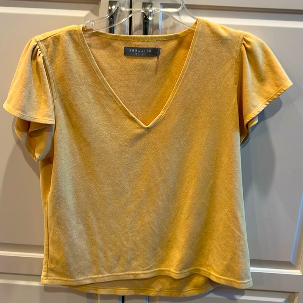 Scrumptious suede feel and look top in a beautiful buttery yellow - Picture 1 of 4